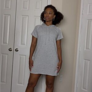 True Craft Heather Gray Hoodie Mini Dress